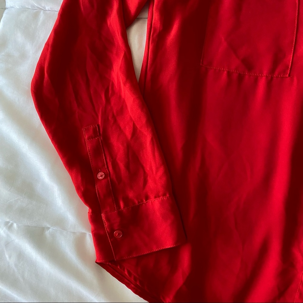 Express Red Portofino Button Up Blouse - image 5